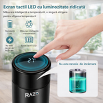 Termos RAZO cu LED, Afisaj digital temperatura, Cana termos inteligenta, 500 ml, Otel inoxidabil, Etansa, Izolatie vacuum 360°, 12h cald/rece, Ideal pentru cafea, ceai si apa