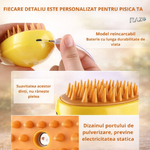 Perie 3 in 1 pentru animale de companie RAZO, Pulverizare, Masaj, Perie pentru pisici, caini, Reincarcabila USB