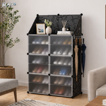Organizator dublu pantofi cu suport accesorii RAZO, 12 compartimente, Montaj rapid, Material rezistent, Impermeabil