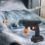 Pistol de spalat portabil cu presiune 2 acumulatori RAZO, Jet apa puternic, Functie spumare, Acumulatori reincarcabili, Multifunctional