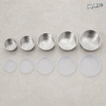 Set 5 caserole rotunde din inox cu capace, 10–18 cm - imagine produs 2