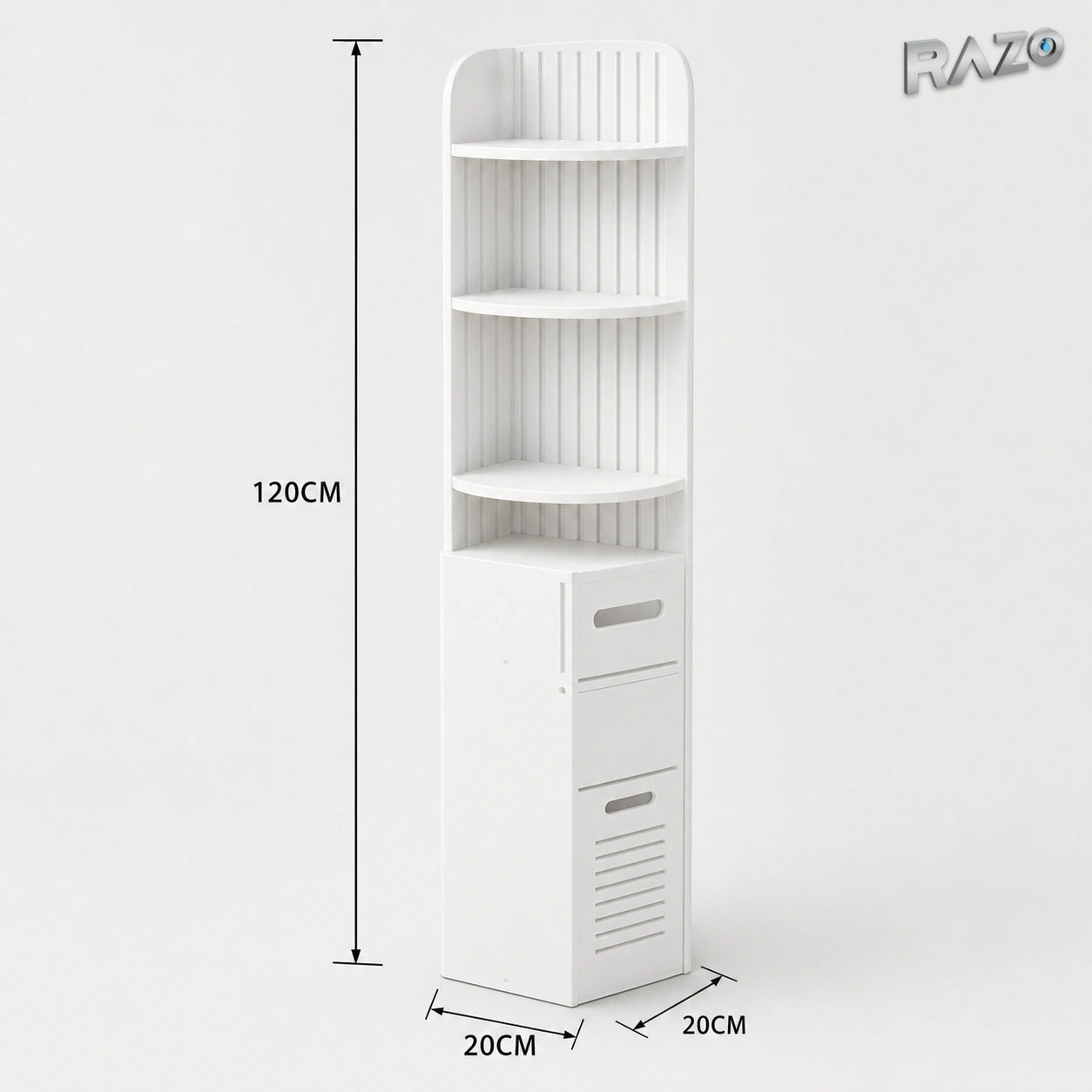 Dulap vertical din PVC cu 3 polițe și 2 sertare, Alb - imagine produs 3