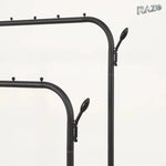 Suport de haine RAZO din fier, cu două bare, 58 kg, 120 × 49 × 160 cm, negru - imagine produs 3