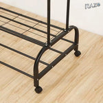 Suport de haine RAZO din fier, cu două bare, 58 kg, 120 × 49 × 160 cm, negru - imagine produs 5