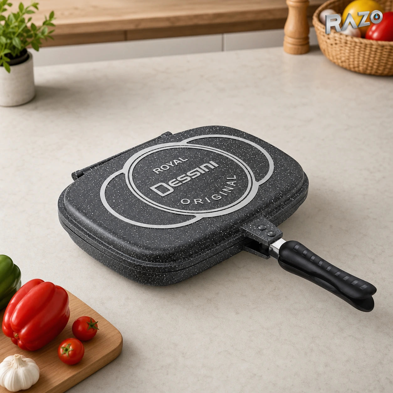 Tigaie dublă grill Royal Dessini 36 cm - imagine produs 1