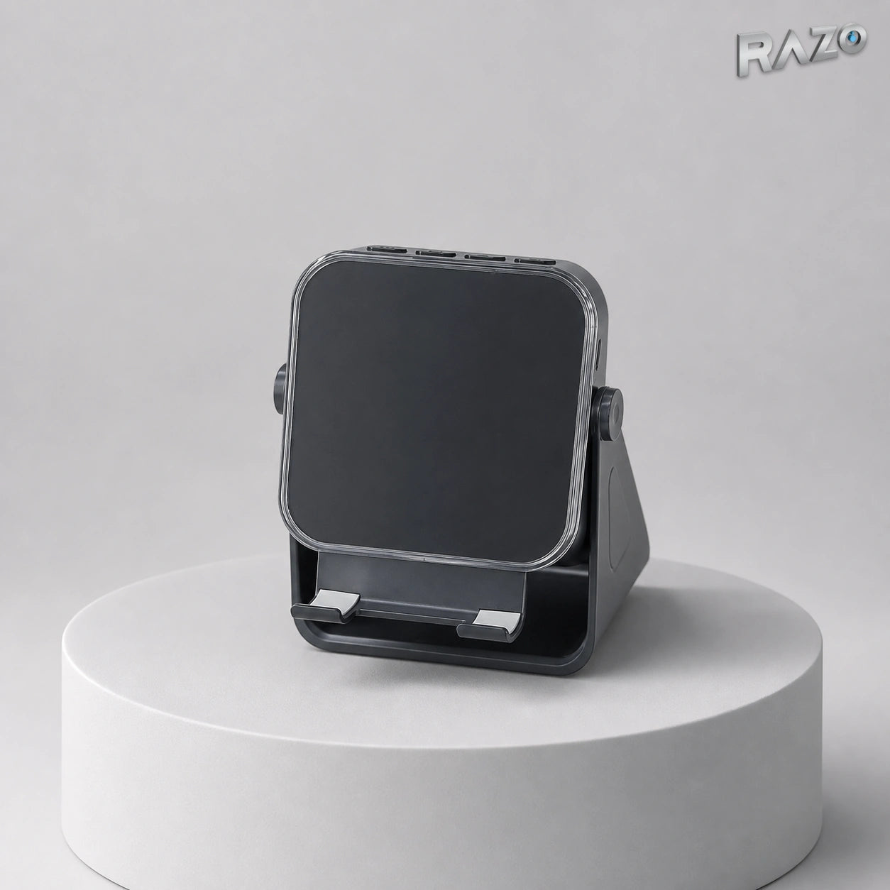 Suport RAZO pentru telefon cu boxă Bluetooth, reglabil, 15 × 13 × 10 cm, negru - imagine produs 1