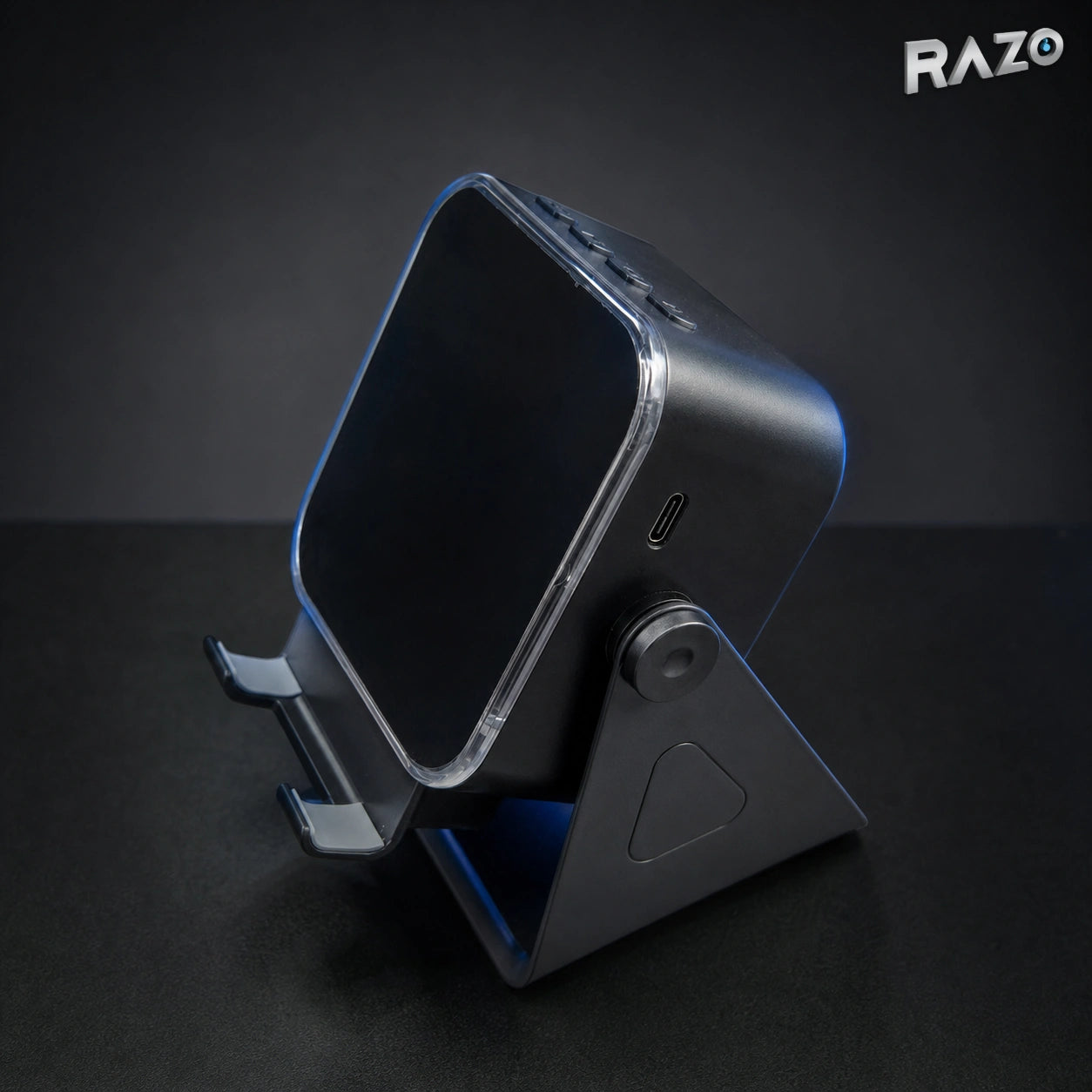 Suport RAZO pentru telefon cu boxă Bluetooth, reglabil, 15 × 13 × 10 cm, negru - imagine produs 5