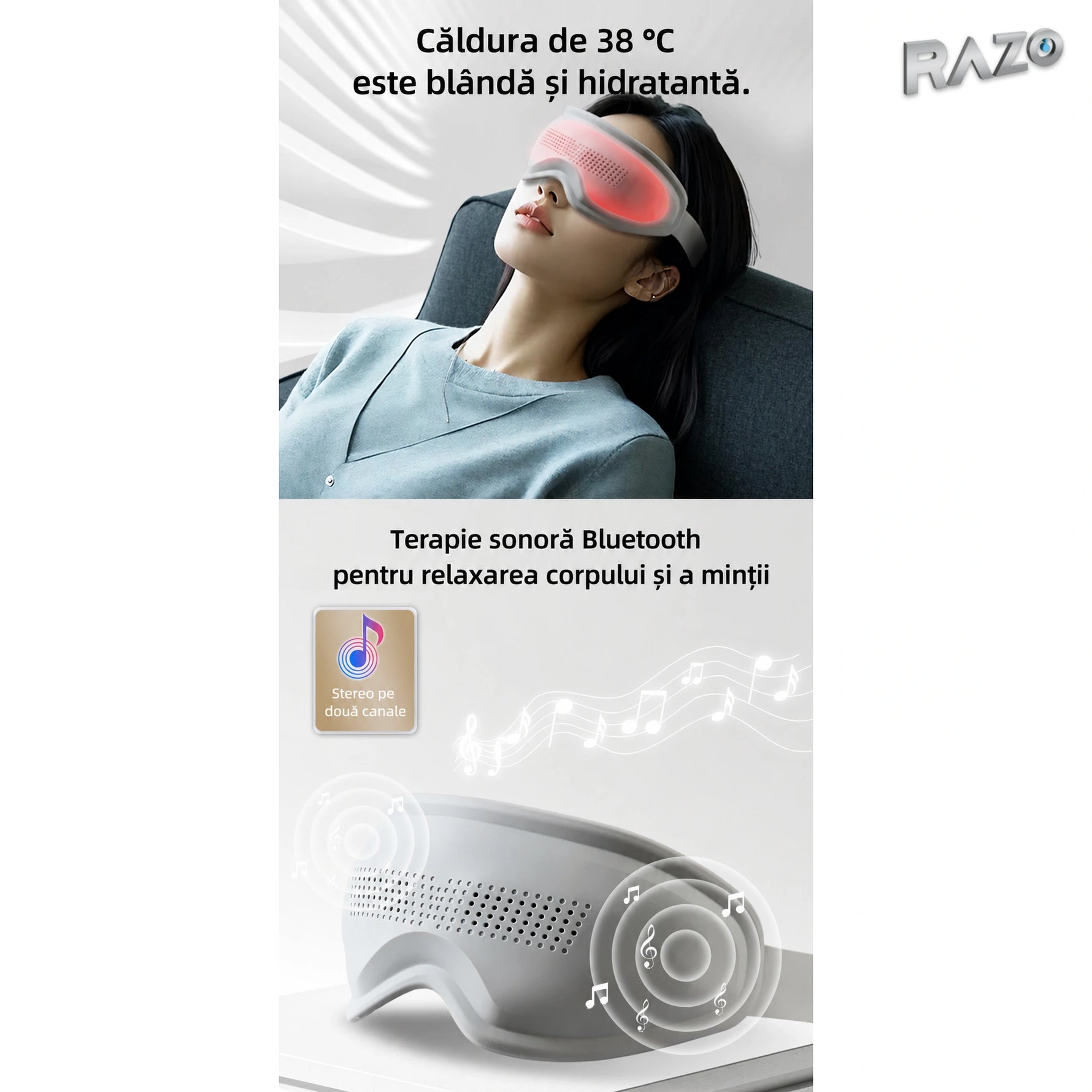 Mască pentru ochi din silicon reîncărcabilă MD-9912 - imagine produs 8