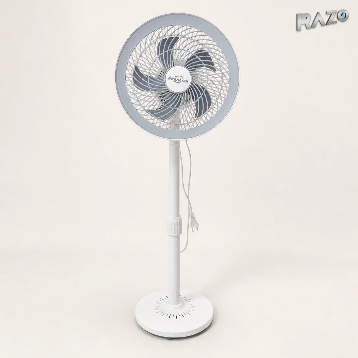 Ventilator cu picior ShenLian SLL-339A-1, reglabil, alb - imagine produs 1