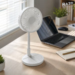 Ventilator pliabil și extensibil F9 cu acumulator, 30–60 cm, alb - imagine produs 2