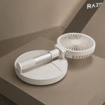 Ventilator pliabil și extensibil F9 cu acumulator, 30–60 cm, alb - imagine produs 5