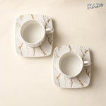 Set Malooki din porțelan cu 2 cești și 2 farfurioare 4471-2 Marble - imagine produs 2