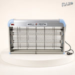 Aparat electric anti-insecte RAZO, 40 W, două tuburi, argintiu și bleu - imagine produs 1