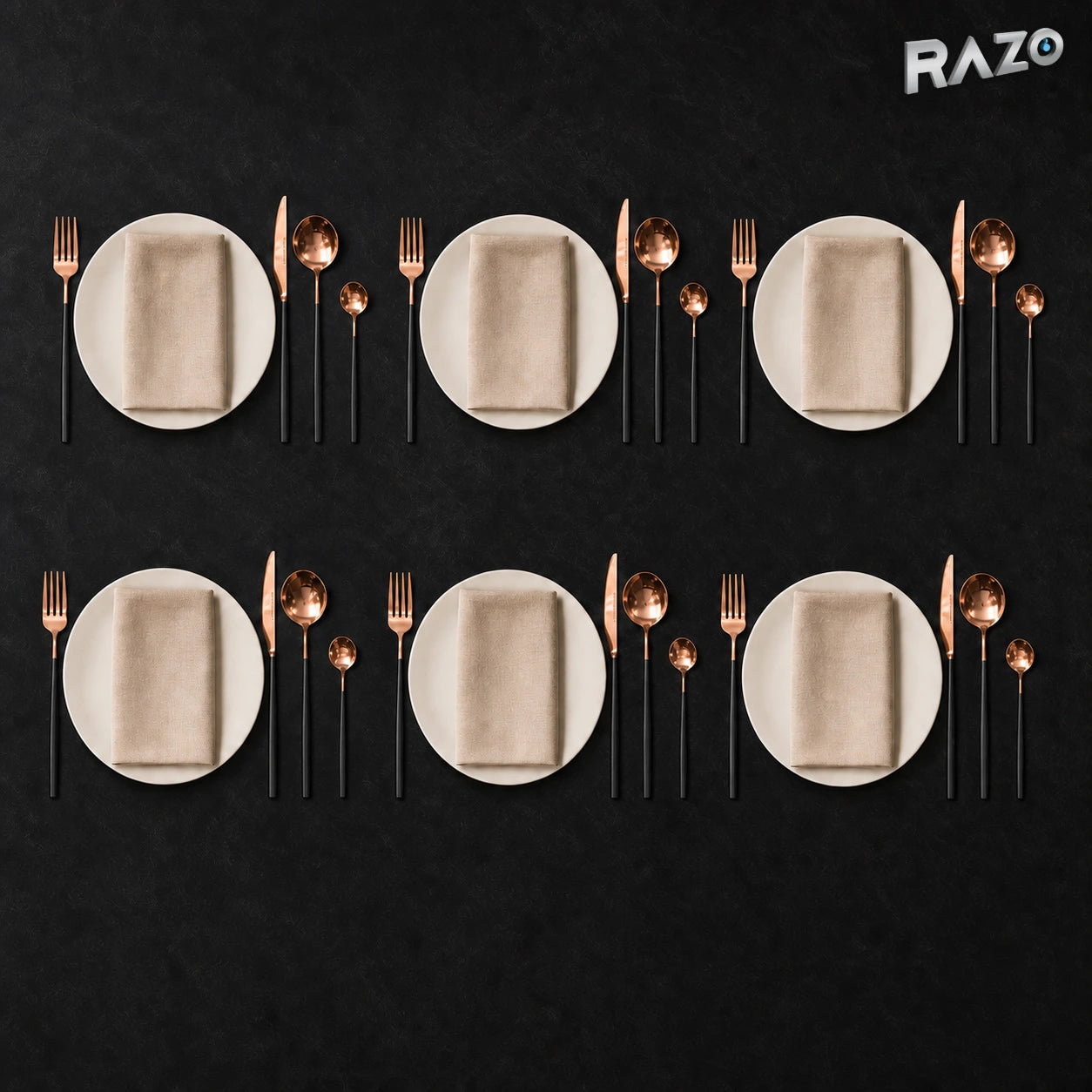 Set de tacâmuri MALOOKI Luxury Collection, 24 de piese din inox - imagine produs 2