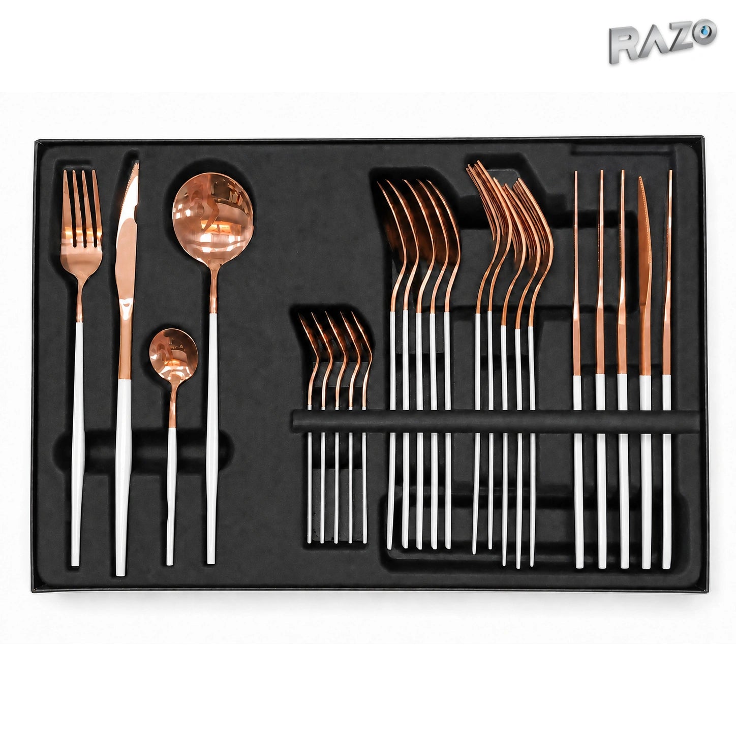 Set de tacâmuri MALOOKI Luxury Collection, 24 de piese din inox - imagine produs 4