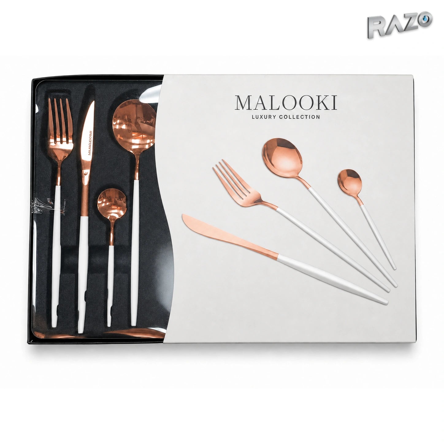 Set de tacâmuri MALOOKI Luxury Collection, 24 de piese din inox - imagine produs 5