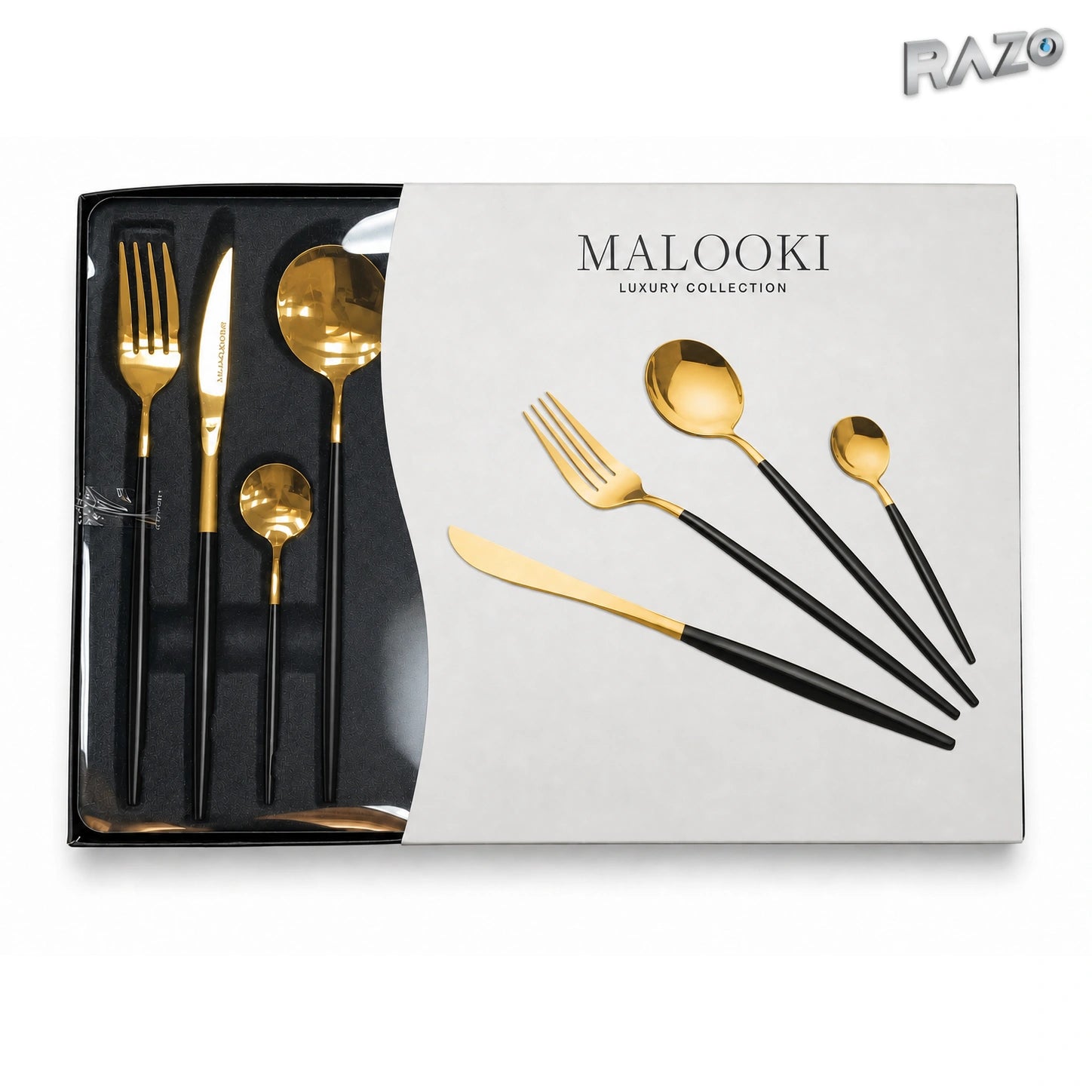 Set de tacâmuri MALOOKI Luxury Collection, 24 de piese din inox - imagine produs 5