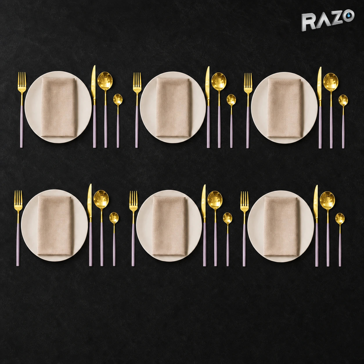 Set de tacâmuri MALOOKI Luxury Collection, 24 de piese din inox - imagine produs 2