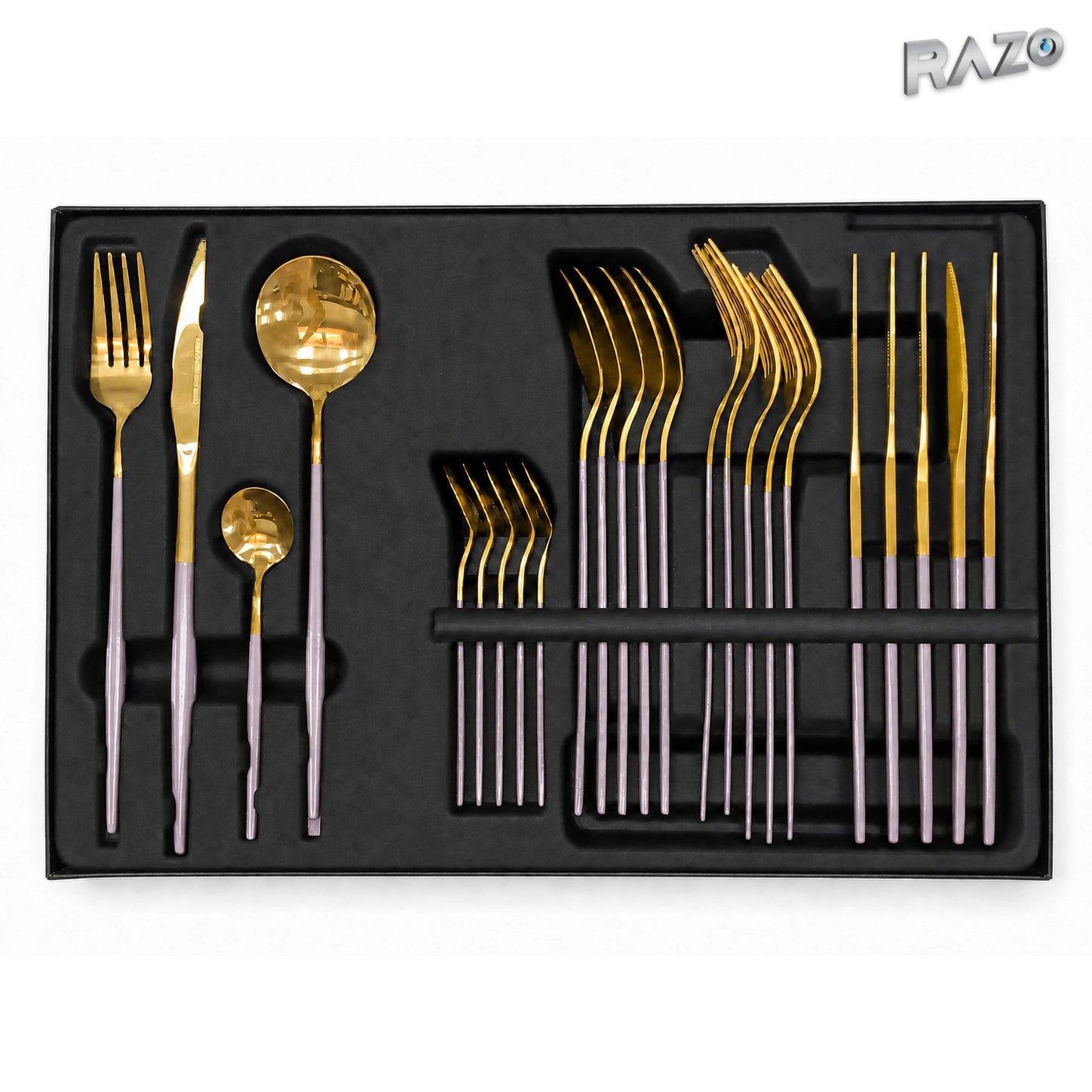 Set de tacâmuri MALOOKI Luxury Collection, 24 de piese din inox - imagine produs 4