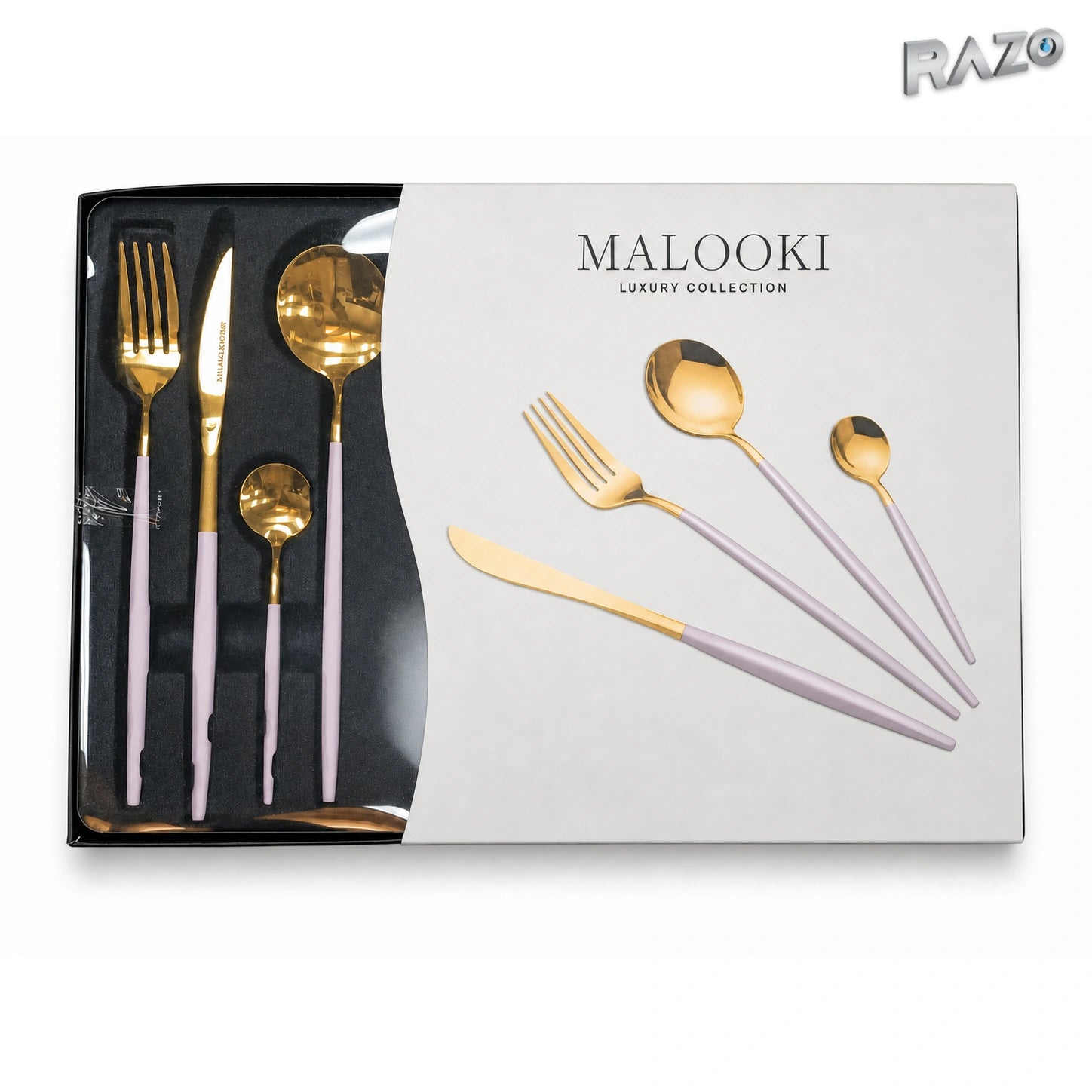 Set de tacâmuri MALOOKI Luxury Collection, 24 de piese din inox - imagine produs 5