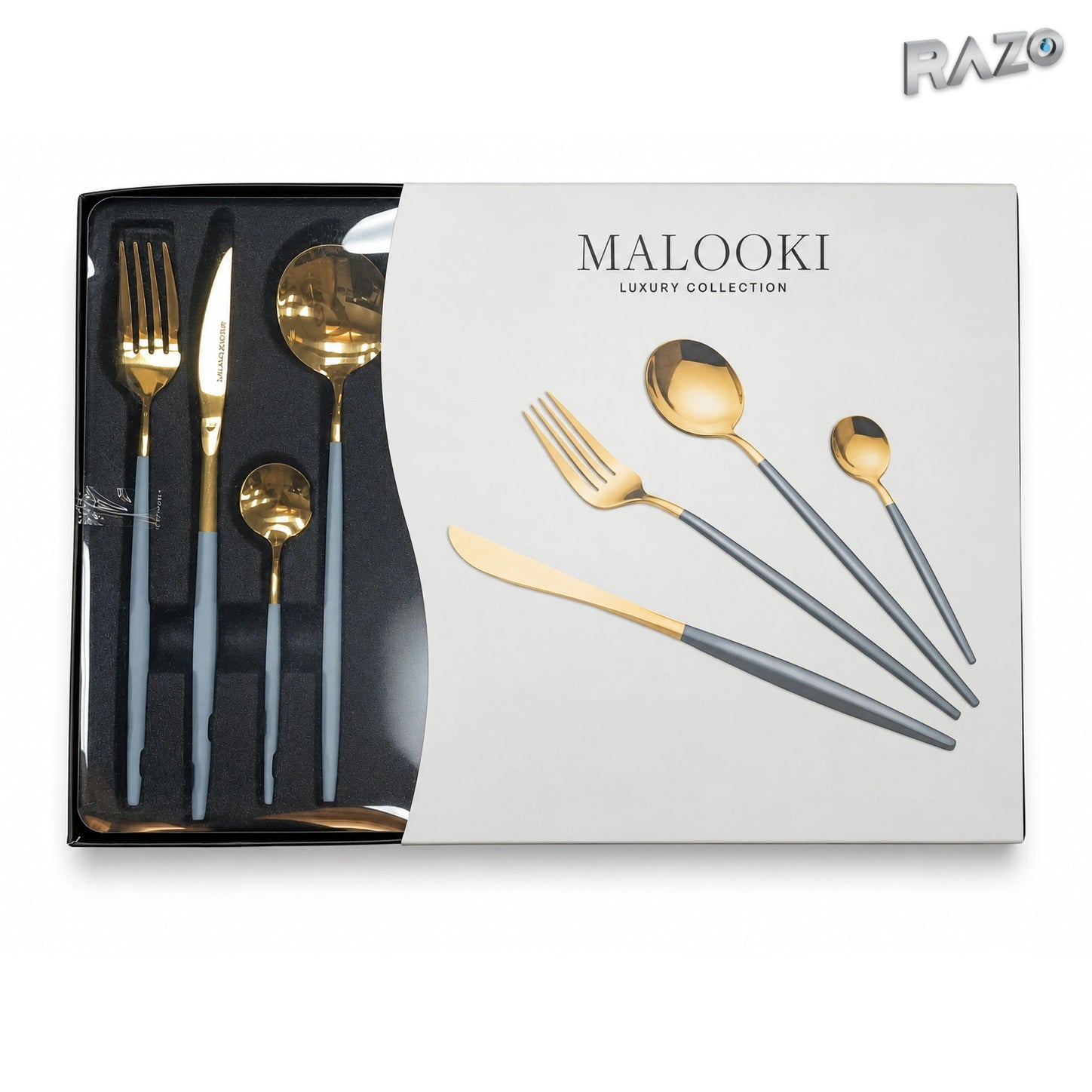 Set de tacâmuri MALOOKI Luxury Collection, 24 de piese din inox - imagine produs 5