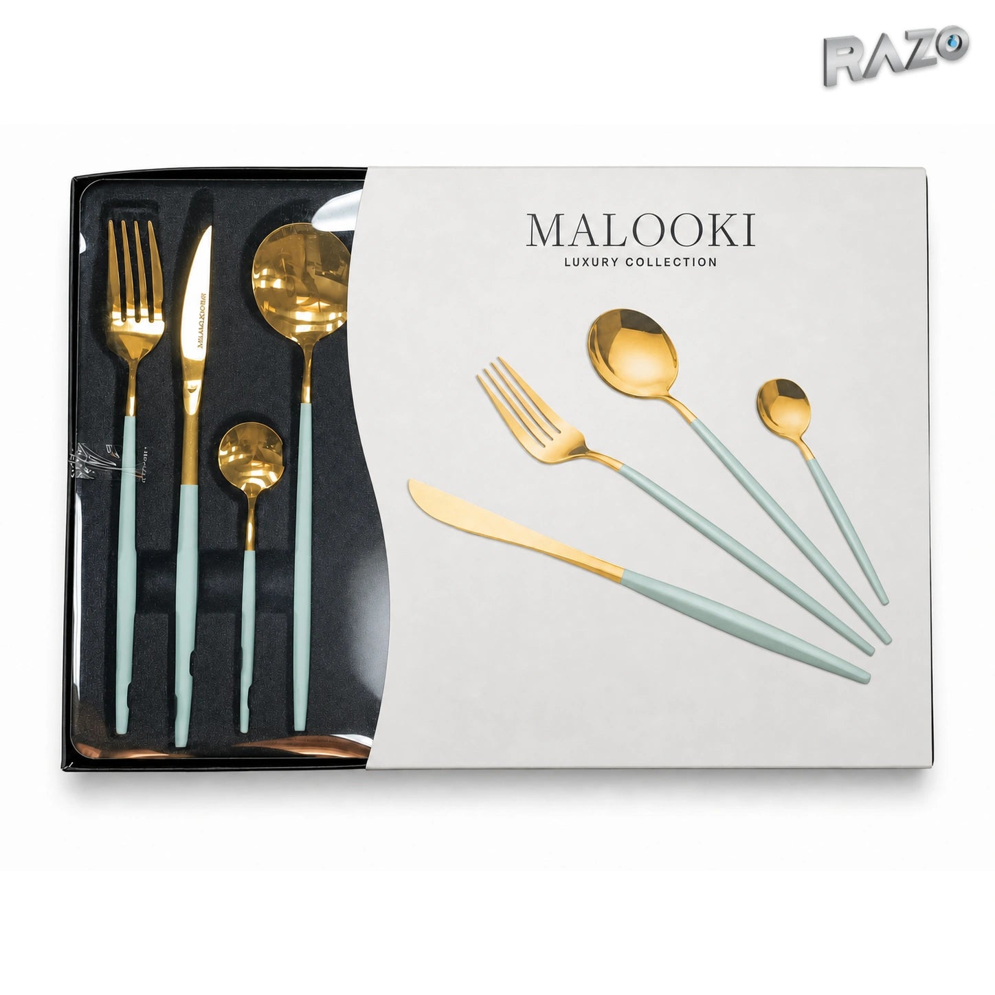 Set de tacâmuri MALOOKI Luxury Collection, 24 de piese din inox - imagine produs 5
