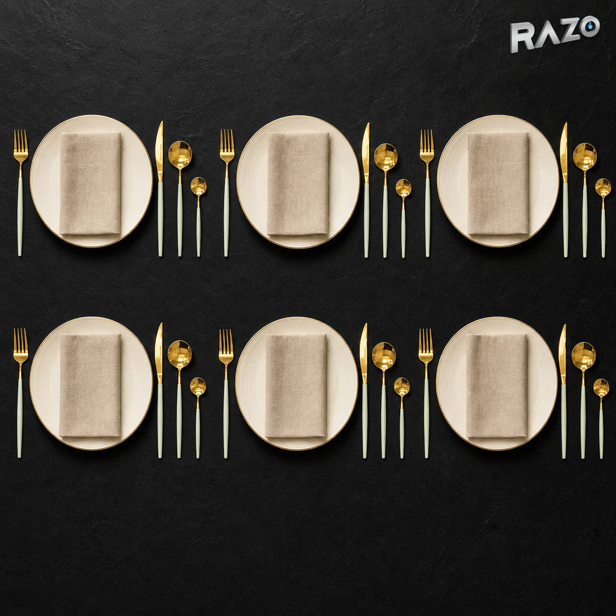 Set de tacâmuri MALOOKI Luxury Collection, 24 de piese din inox - imagine produs 5