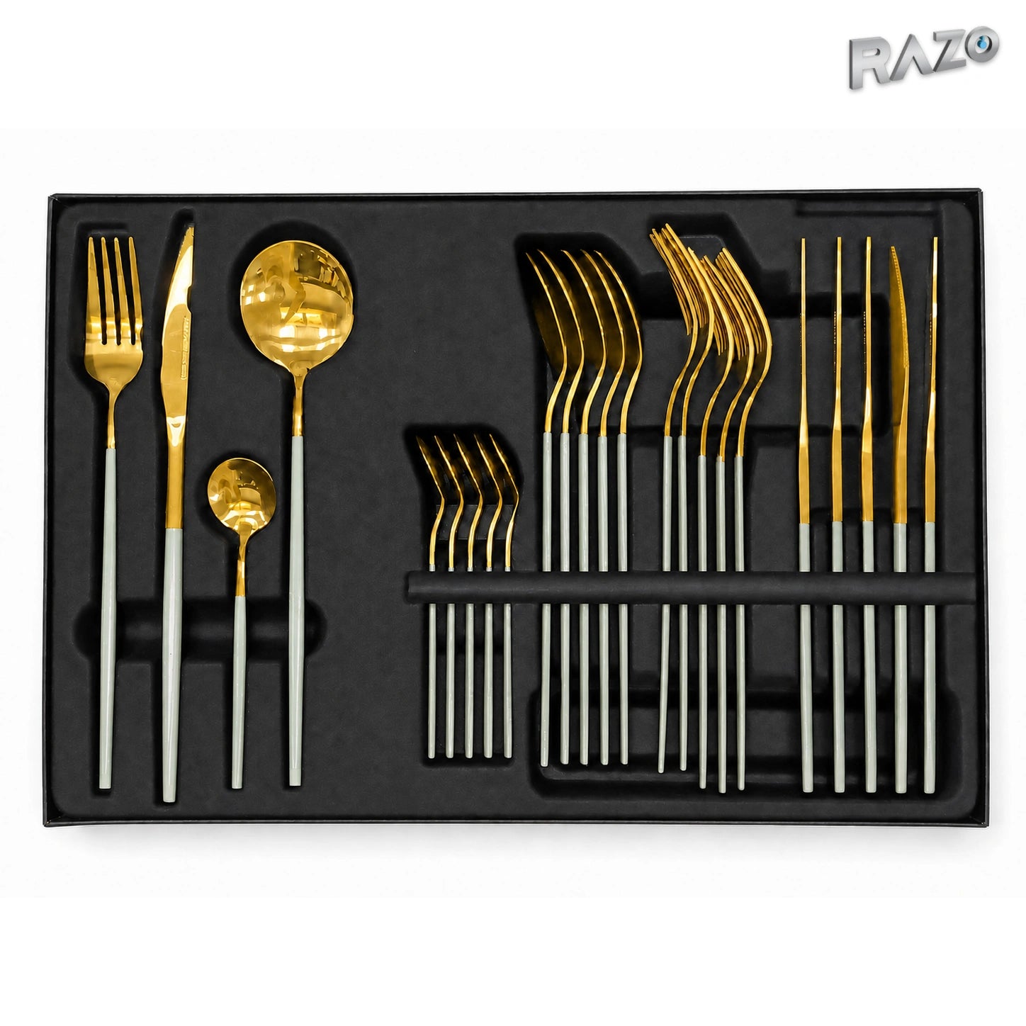 Set de tacâmuri MALOOKI Luxury Collection, 24 de piese din inox - imagine produs 6