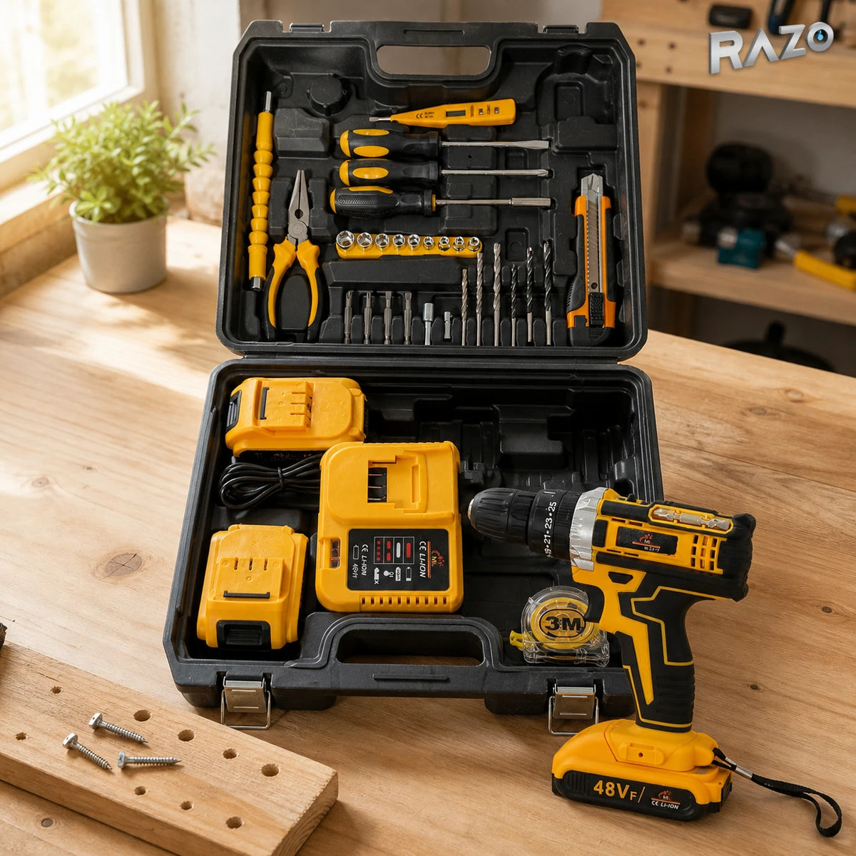 Bormașină cu acumulator ML-52-17, 48VF, cu 30 accesorii - imagine produs 5