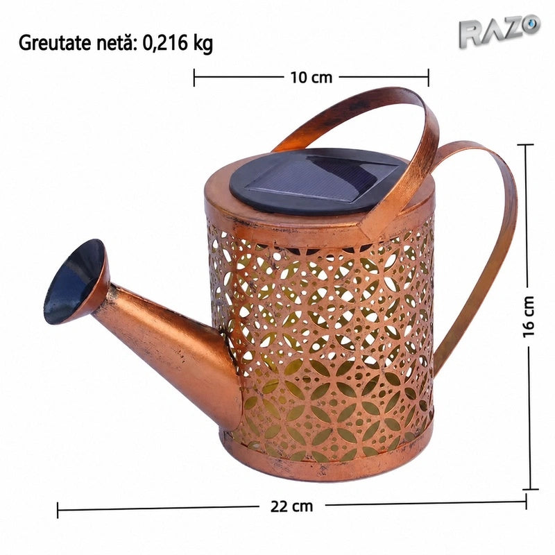 Lampă solară tip stropitoare din metal pentru grădină - imagine produs 2