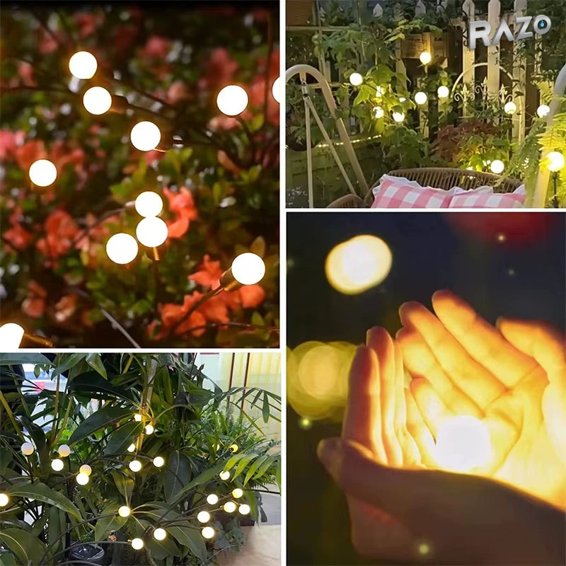 Lampă solară decorativă tip licurici cu efect starburst - imagine produs 4