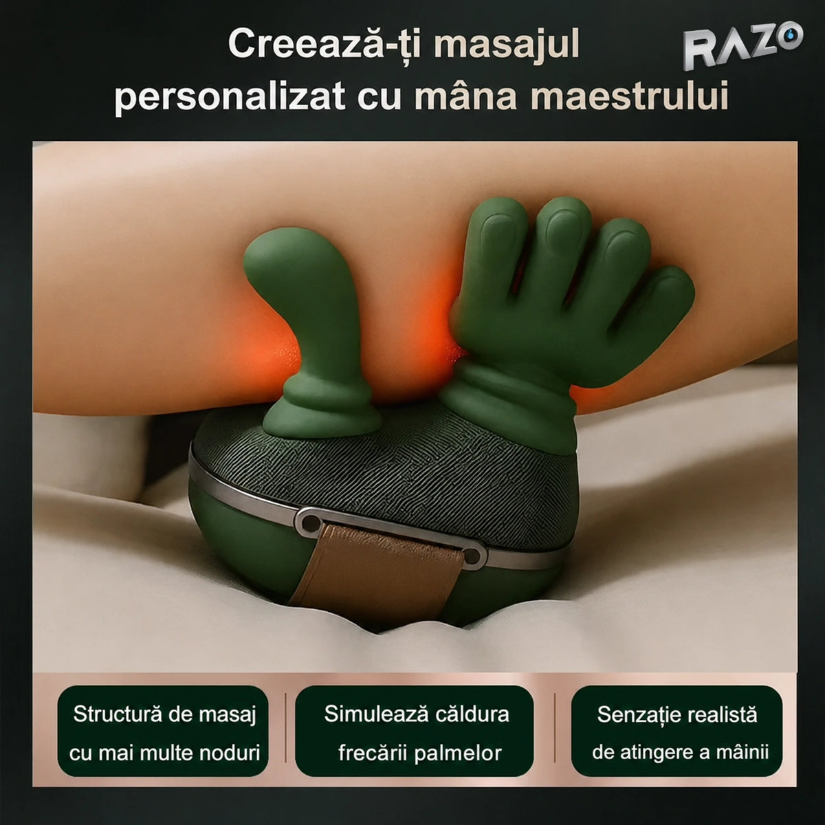Aparat de masaj pentru gât și umeri cu frământare, încălzire și 2000 mAh - imagine produs 5