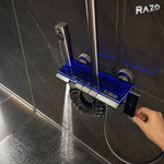Sistem de duș termostatic din aluminiu, cu afișaj digital, panou Galaxy și cap dreptunghiular, gri - imagine produs 1