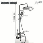 Sistem de duș termostatic din aluminiu, cu afișaj digital, panou Galaxy și cap dreptunghiular, gri - imagine produs 3