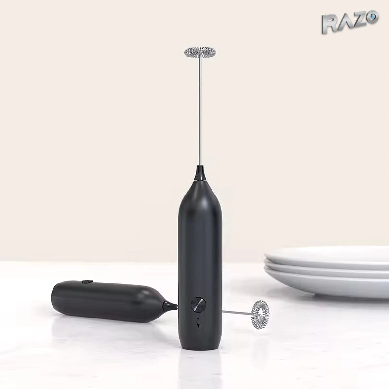 Spumator electric de lapte reîncărcabil KJBQ-7, ABS, negru - imagine produs 2