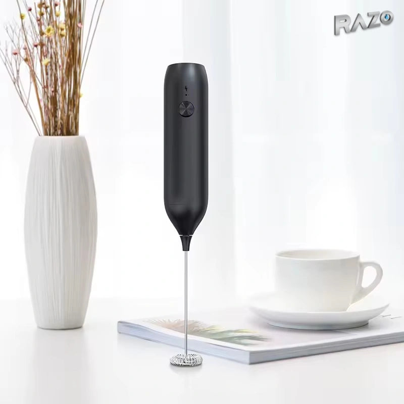 Spumator electric de lapte reîncărcabil KJBQ-7, ABS, negru - imagine produs 3