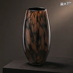 Vază decorativă din sticlă maro, 18 × 14 × 14 cm - imagine produs 3