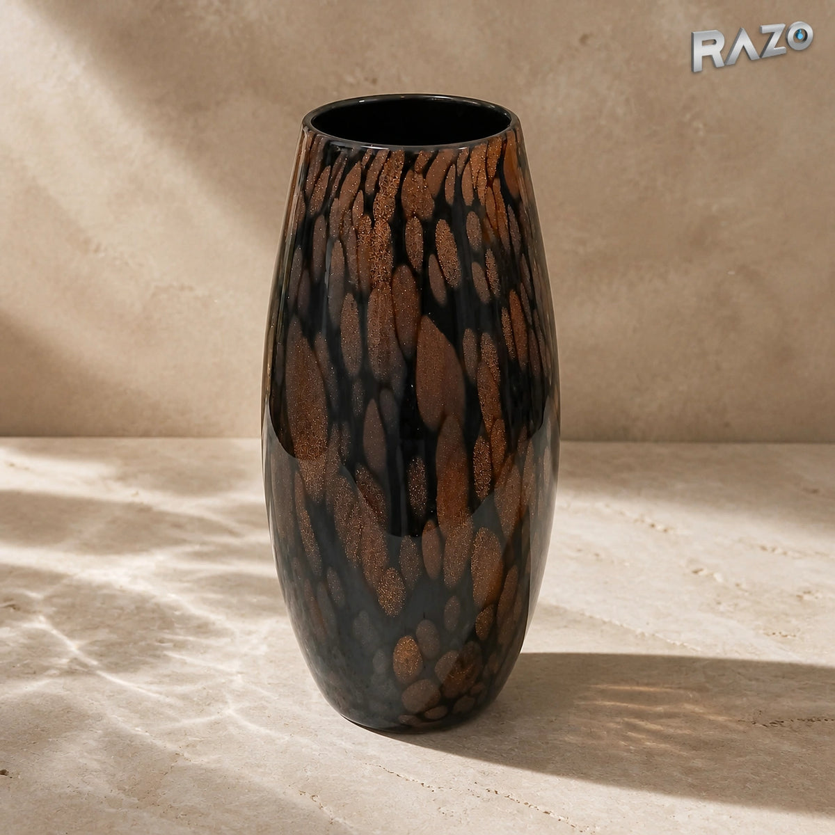 Vază decorativă din sticlă maro, 18 × 14 × 14 cm - imagine produs 6