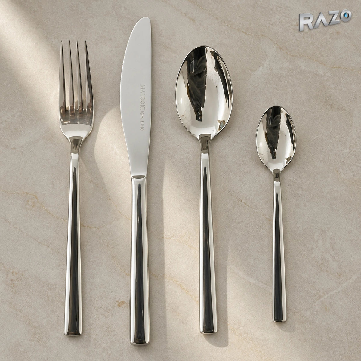 Set 24 tacâmuri MALOOKI MK-340, inox 18/10, argintii - imagine produs 2