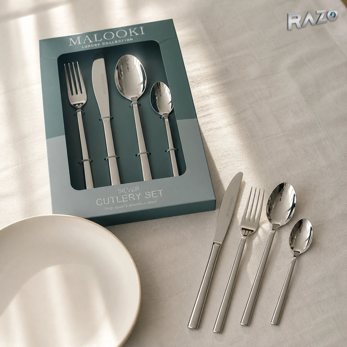 Set 24 tacâmuri MALOOKI MK-340, inox 18/10, argintii - imagine produs 5