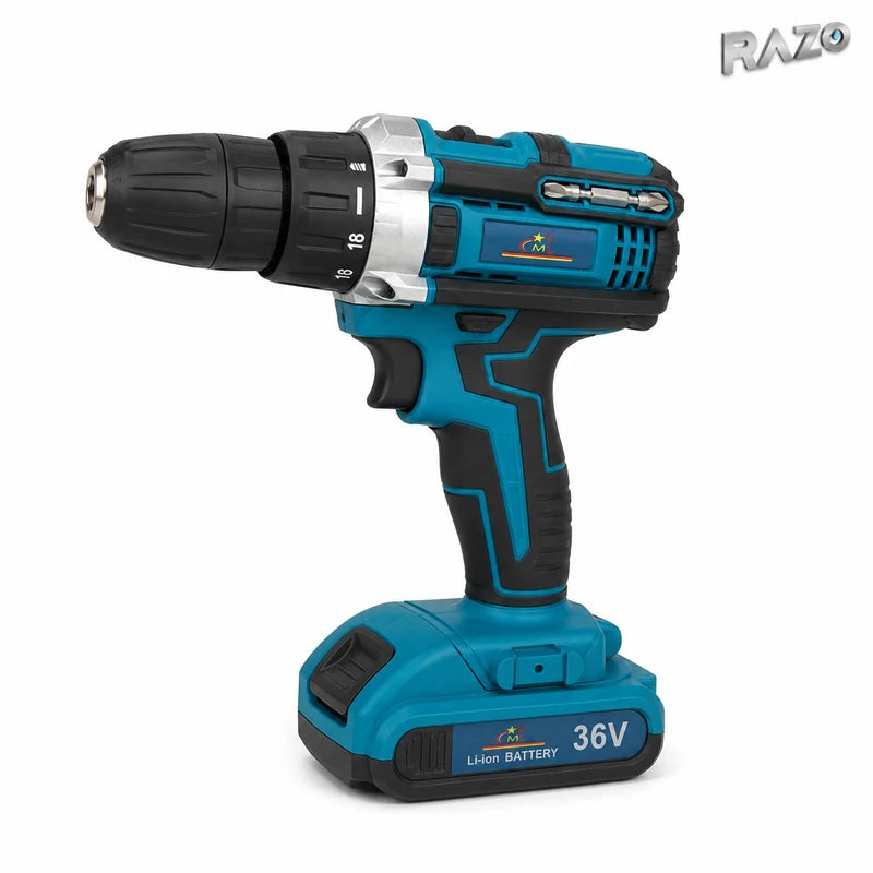 Trusă de scule cu bormașină fără fir și 2 baterii 36V - imagine produs 3