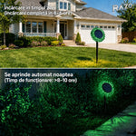 Lampă solară LED floarea-soarelui 2 în 1, IP65, pentru perete și sol, lumină verde