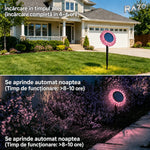 Lampă solară LED floarea-soarelui 2 în 1, IP65, pentru perete și sol, roz - imagine produs 5