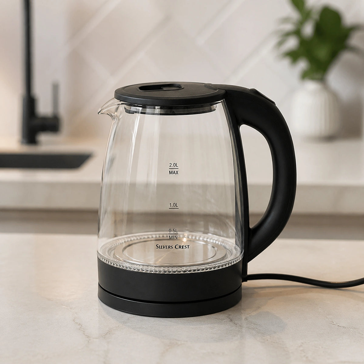 Fierbător electric din sticlă, 2 L, 1500 W, cu oprire automată - imagine produs 1