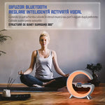Lampă LED multicoloră cu difuzor, ceas deșteptător și încărcare wireless - imagine produs 5