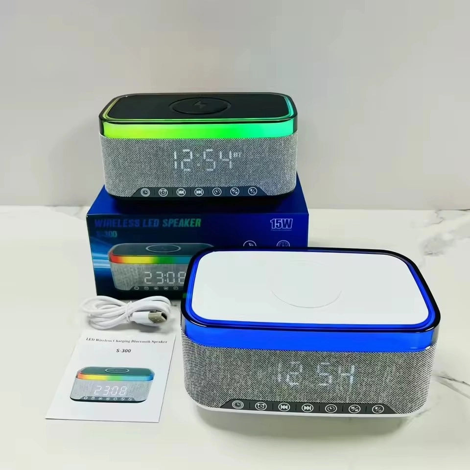 Boxă portabilă Bluetooth 5.3 cu iluminare LED RGB și încărcare wireless 15 W - imagine produs 3