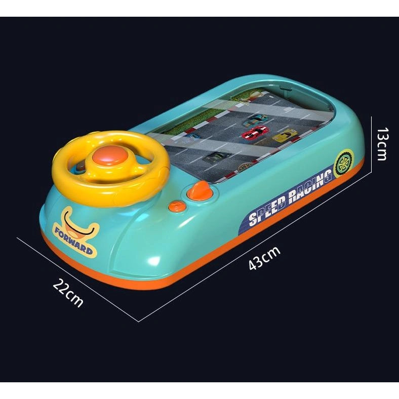 Jucărie electronică cu volan pentru curse auto, din plastic, cu pistă de joc - imagine produs 4