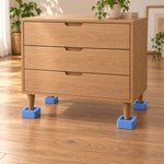 Set 4 suporturi mobile pătrate cu role pentru mutarea obiectelor grele, albastru deschis - imagine produs 2