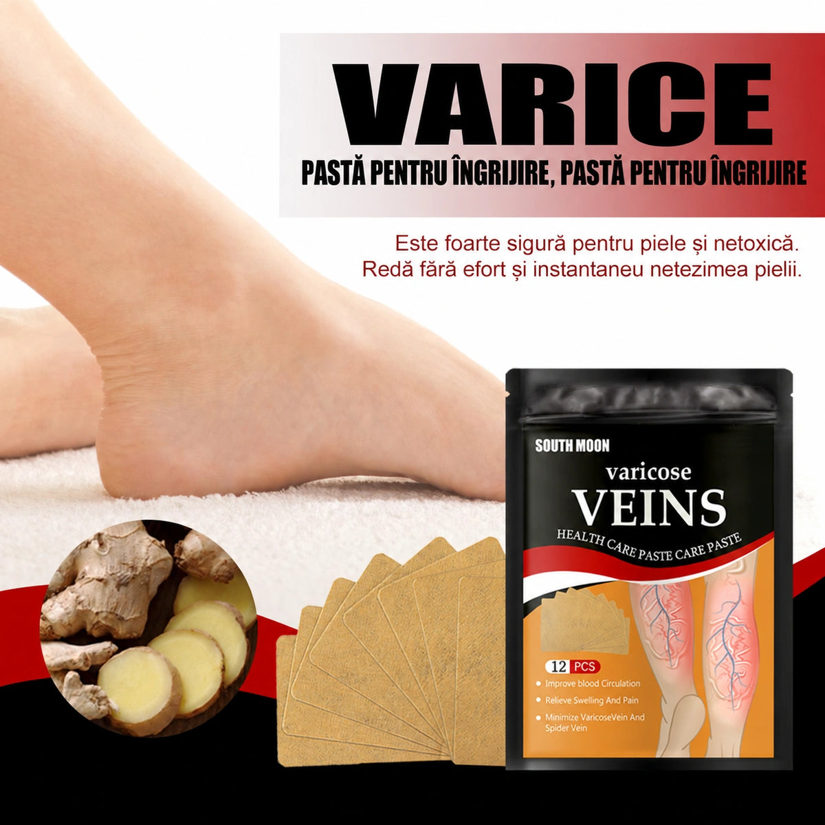 Plasturi pentru îngrijirea picioarelor cu bumbac și plante, pentru gambe - imagine produs 5