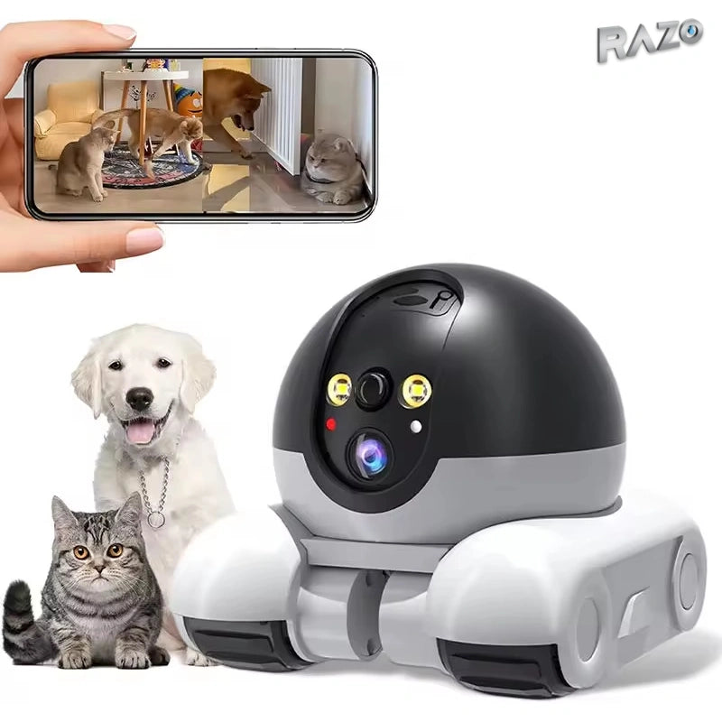 Robot inteligent de monitorizare pentru animale, cameră 1080P și control prin aplicație - imagine produs 2